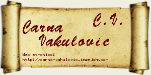 Čarna Vakulović vizit kartica